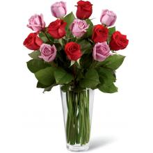 B23-4386 The FTD® Red and Lavender Rose Bouquet