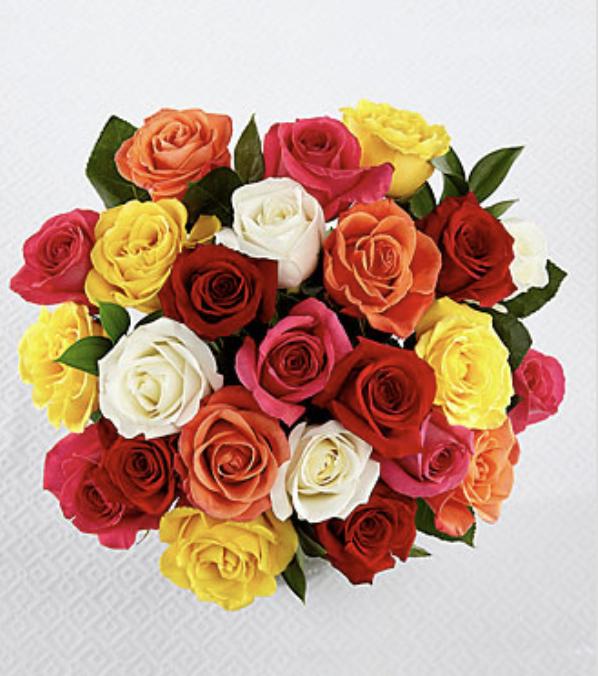FW90NV Mixed 24 Long Stem Roses - No Vase
